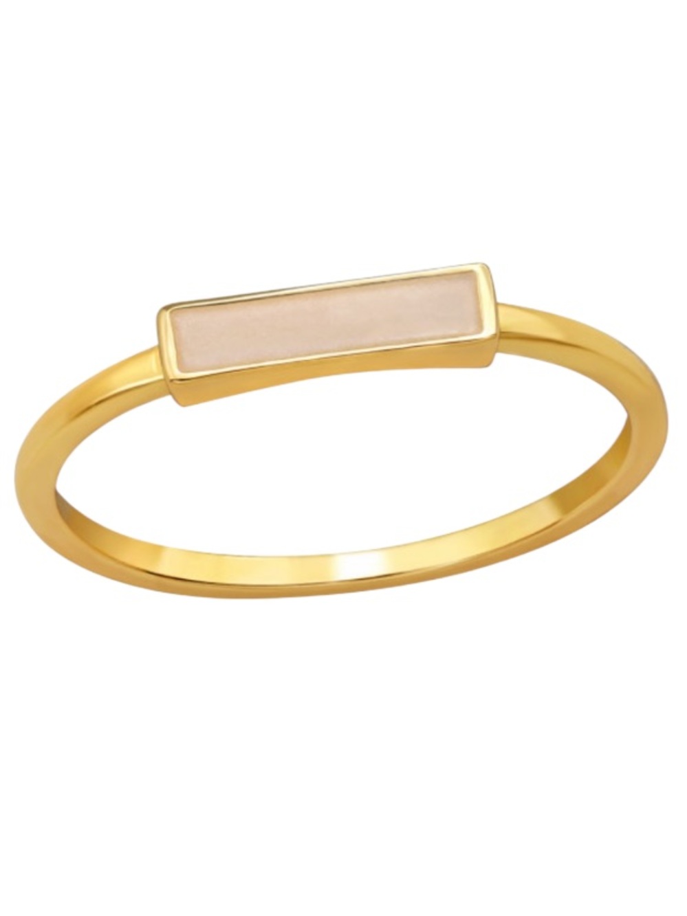 14K Gold Vermeil Modern Rectangle Ring